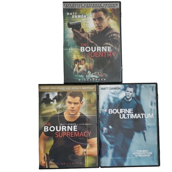 The Bourne Identity Supremacy and Ultimatum DVD lot of 3 Jason Bourne Movies - Picture 1 of 10